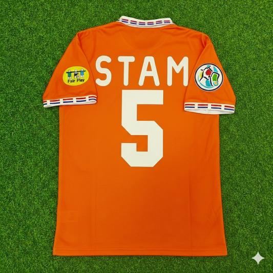 Jaap Stam Netherlands EURO 1996 Home Retro Football Jersey
