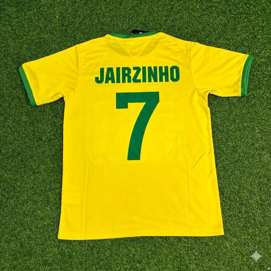 Maillot de football rétro domicile Jairzinho Brésil Coupe du monde 1970