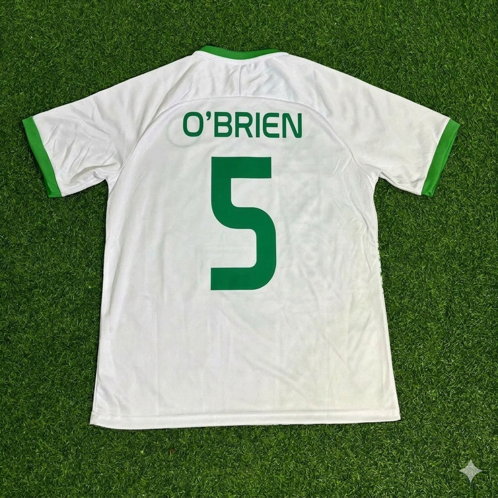 Jake O'Brien 5- Ireland Vintage Special Edition White Football Jersey Kit