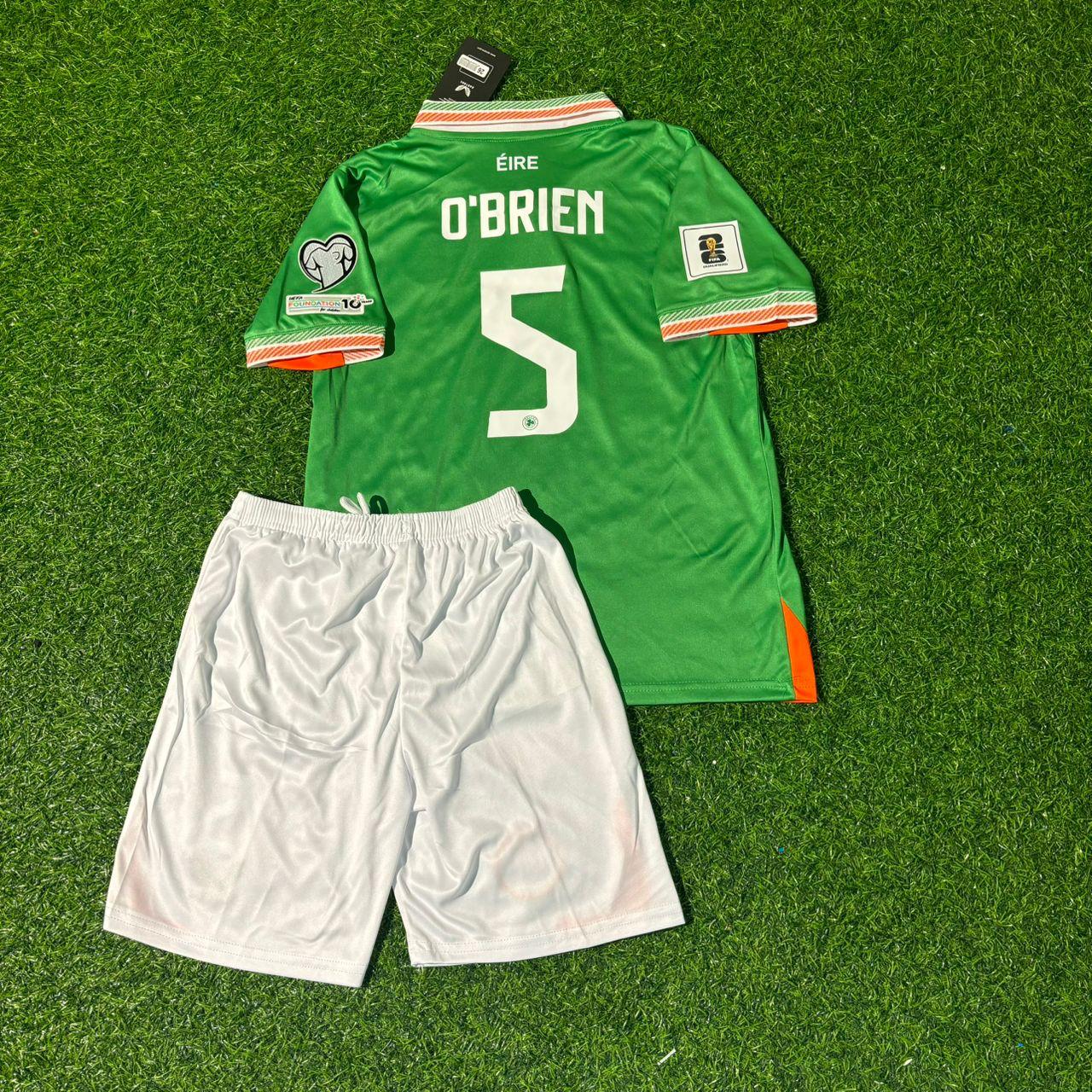Jake O’Brein Ireland Éire Kids National Team Football Jersey Kit