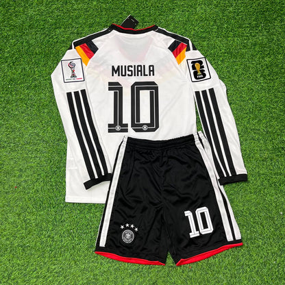 Jamal Musiala 10- Germany 2026 World Cup Kids Long Sleeve Home Football Jersey Kit