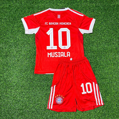 Jamal Musiala Bayern Munich 2025/26 Home Kids New Season Football Jersey Kit