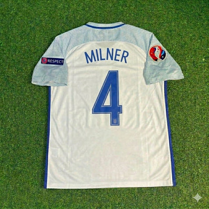 James Milner #4 England Euro 2016 Home Retro Jersey
