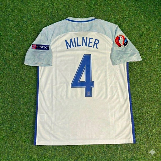 James Milner #4 England Euro 2016 Home Retro Jersey
