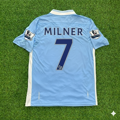 James Milner 7 Manchester City 2011/12 Home Kit Blue Retro Jersey Trikot Jersey Maillot Soccer Shirt