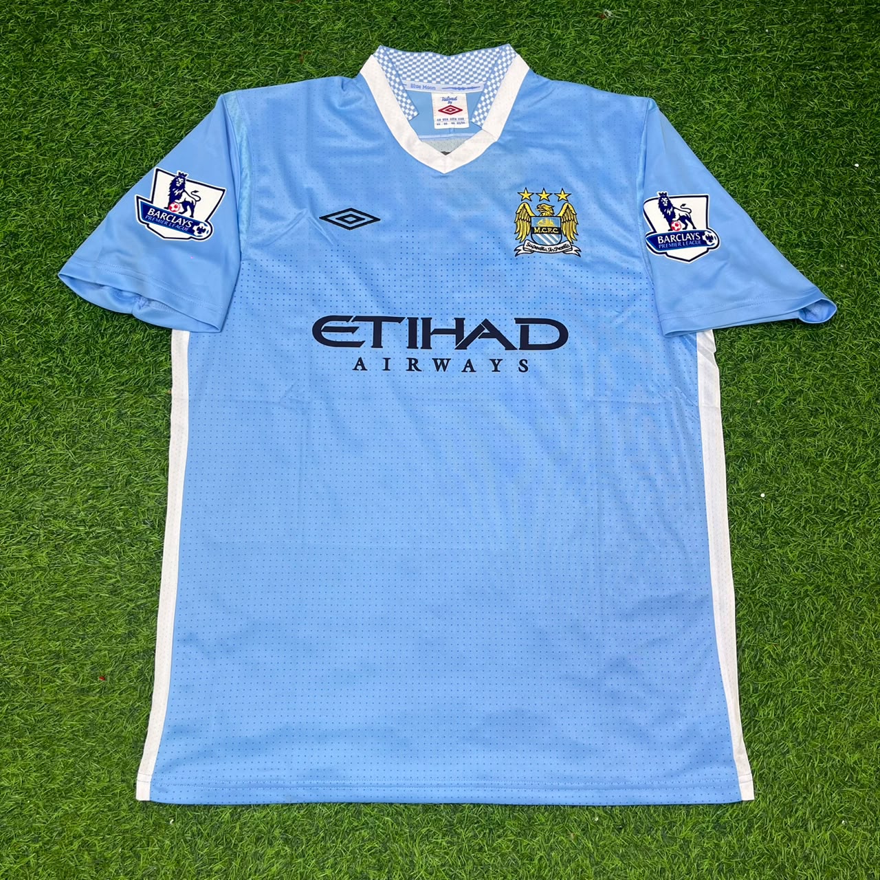 James Milner 7 Manchester City 2011/12 Home Kit Blue Retro Jersey Trikot Jersey Maillot Soccer Shirt