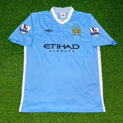 James Milner 7 Manchester City 2011/12 Home Kit Blue Retro Jersey Trikot Jersey Maillot Soccer Shirt