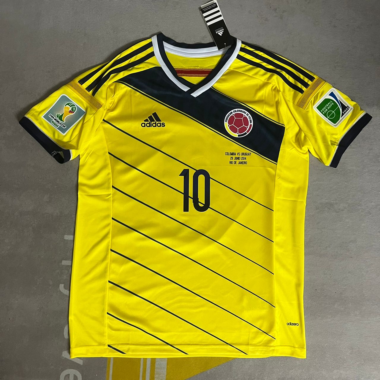 James Rodriguez Colombia 2014 Brazil World Cup Blue Retro Jersey