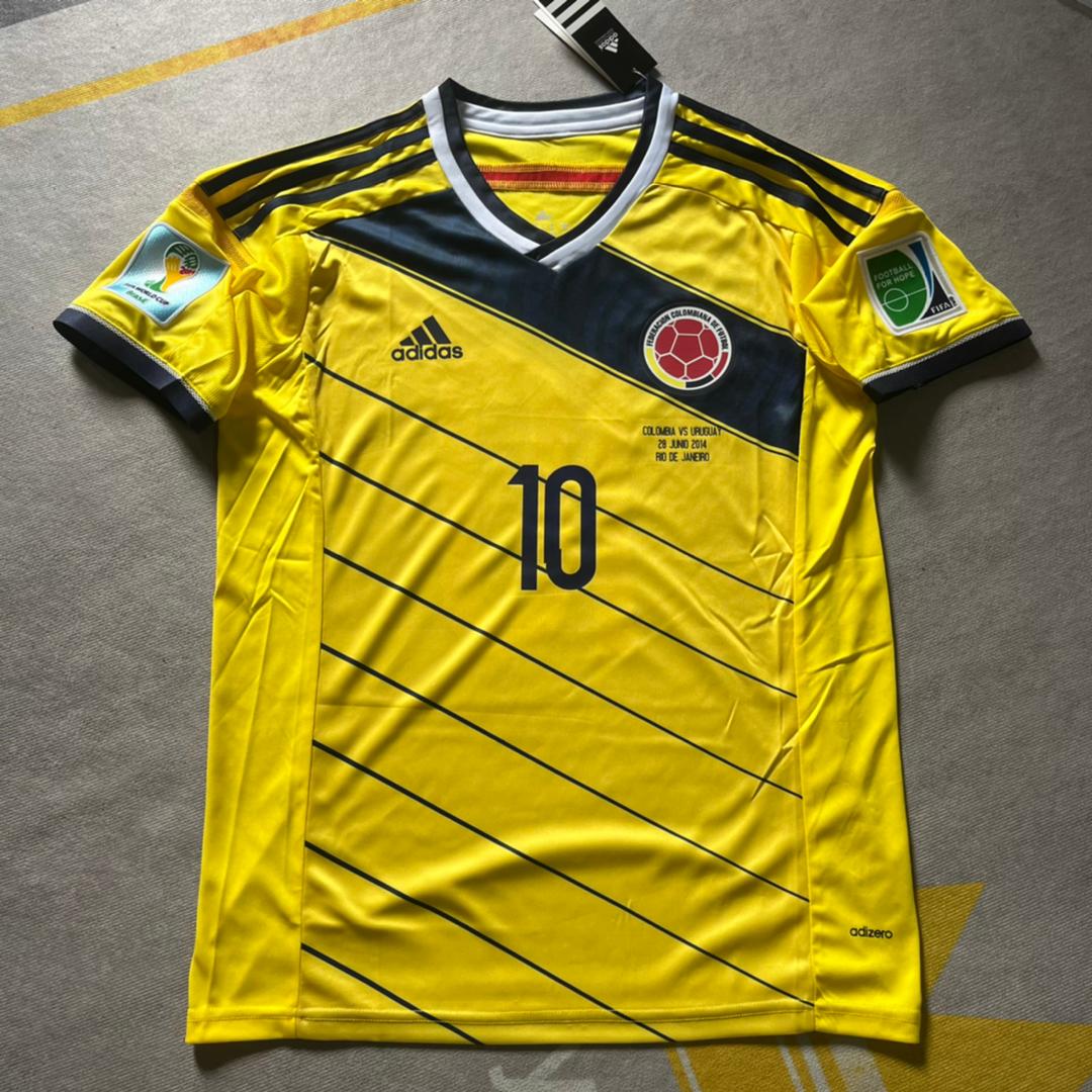 James Rodriguez Colombia 2014 Brazil World Cup Blue Retro Jersey