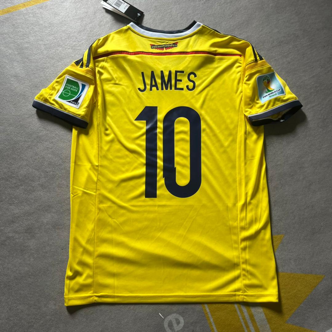 James Rodriguez Colombia 2014 Brazil World Cup Blue Retro Jersey