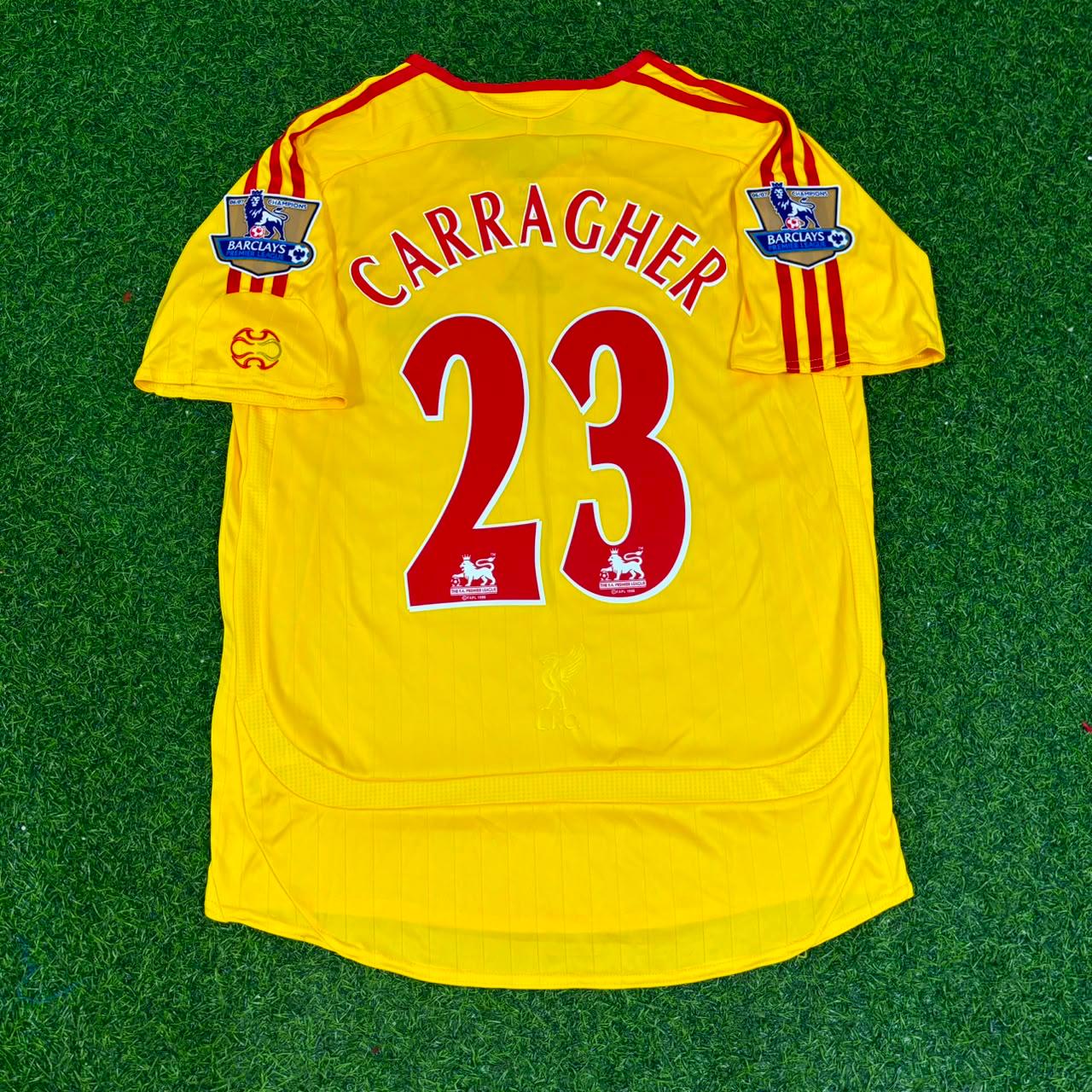 Jamie Carragher Liverpool 2006/2007 Yellow Retro Football Jersey Kit