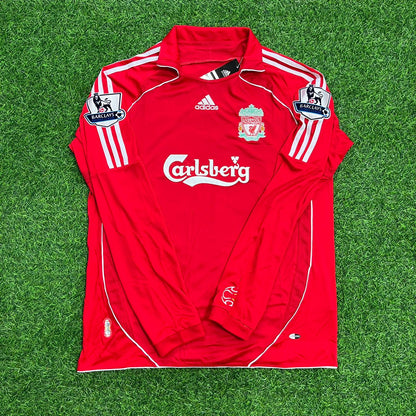 John Arne Riise Liverpool 2007-2008 Red Retro Kit Jersey Trikot Maillot Soccer Shirt