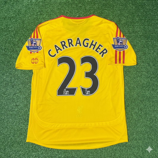 Jamie Carragher Liverpool 2006/2007 Yellow Retro Football Jersey Kit