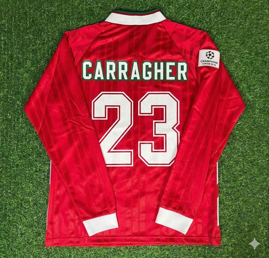 Jamie Carragher Liverpool Long Sleeve Retro Kit Jersey Trikot Maillot Soccer Shirt