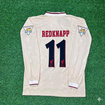 Jamie Redknapp Liverpool 1996 1997 Retro Away White Long Sleeve Jersey
