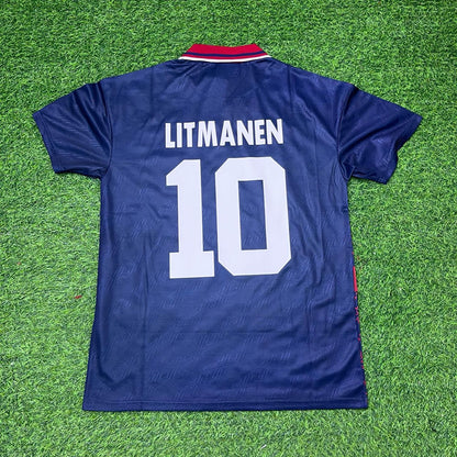Jari Litmanen #10 Ajax 1994-1995 Away Retro Football Jersey