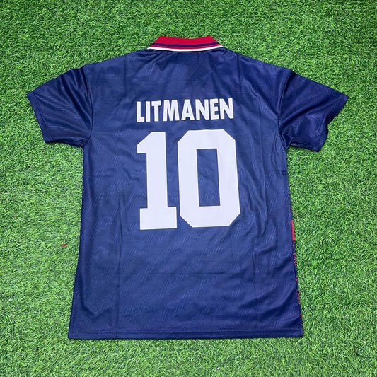 Jari Litmanen #10 Ajax 1994-1995 Away Retro Football Jersey