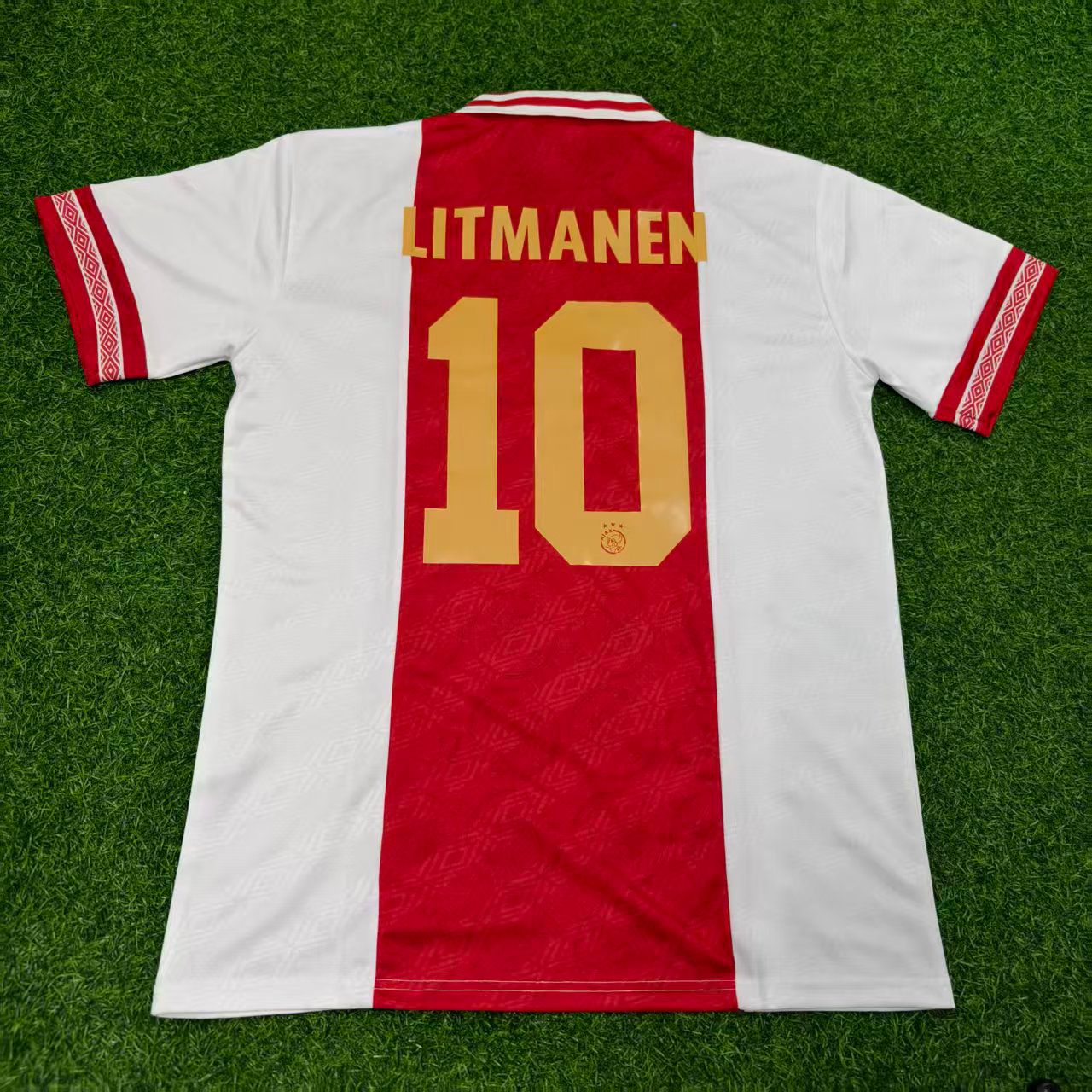Jari Litmanen Ajax Retro Golden Printing Jersey Trikot Soccer Shirt