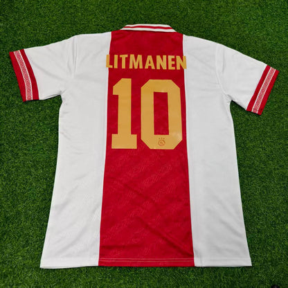 Jari Litmanen Ajax Retro Golden Printing Jersey Trikot Soccer Shirt