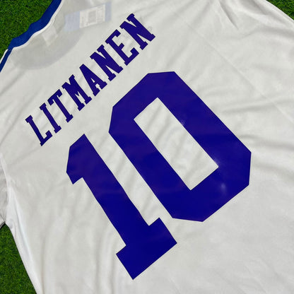 Jari Litmanen Finland 1982 Home Retro Football Shirt Jalkapallopaita