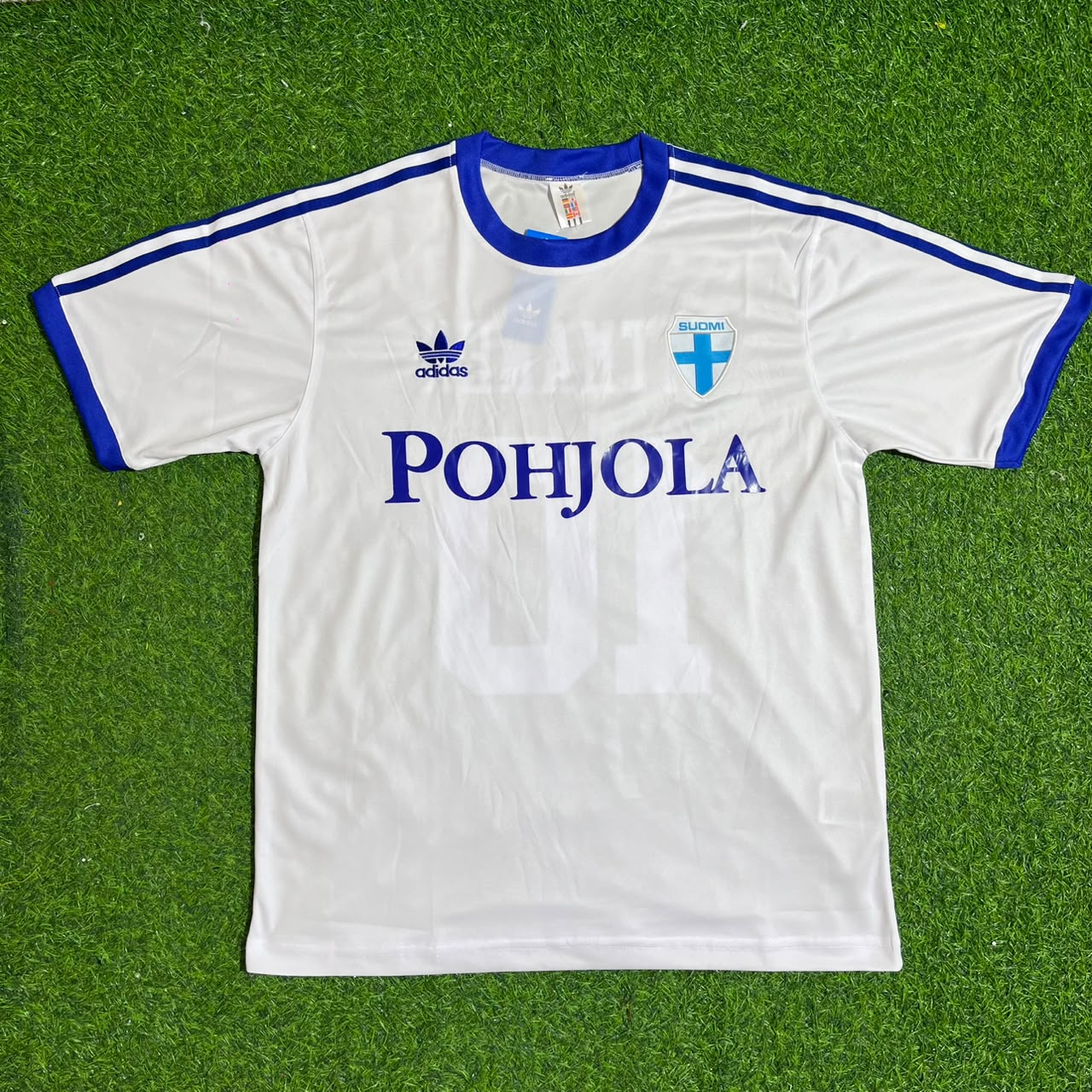 Jari Litmanen Finland 1982 Home Retro Football Shirt Jalkapallopaita