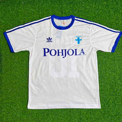 Jari Litmanen Finland 1982 Home Retro Football Shirt Jalkapallopaita