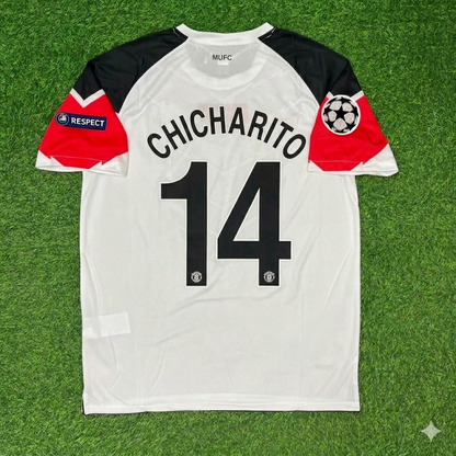 Chicharito #14 Manchester United 2011 Champions League Final White Football Jersey