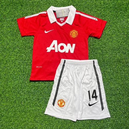 Javier Hernández Chicharito Manchester United 2010/2011 Retro Kids Home Football Jersey