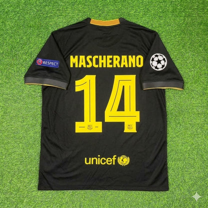 Javier Mascherano #14 Barcelona 2013-2014 Schwarz Retro Fußballtrikot