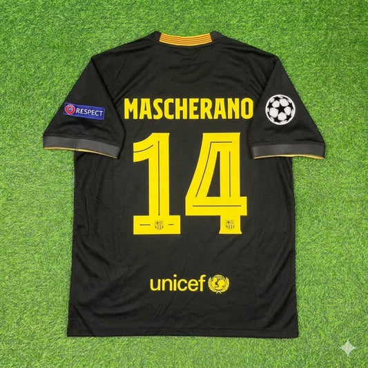 Javier Mascherano #14 Barcelona 2013-2014 Black Retro Football Jersey