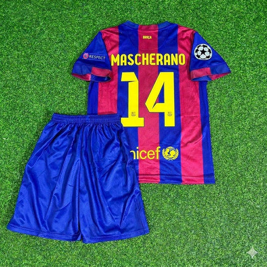 Javier Mascherano #14 Barcelona 2015 Champions League Final Kids Retro Jersey
