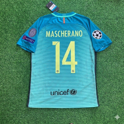 Javier Mascherano #14 Barcelona 2016/17 Away Retro Jersey Trikot Maillot Soccer Shirt