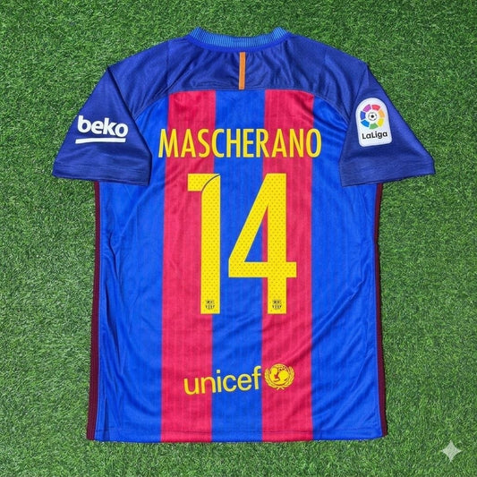 Javier Mascherano #14 FC Barcelona 2016-2017 Home Retro Football Jersey