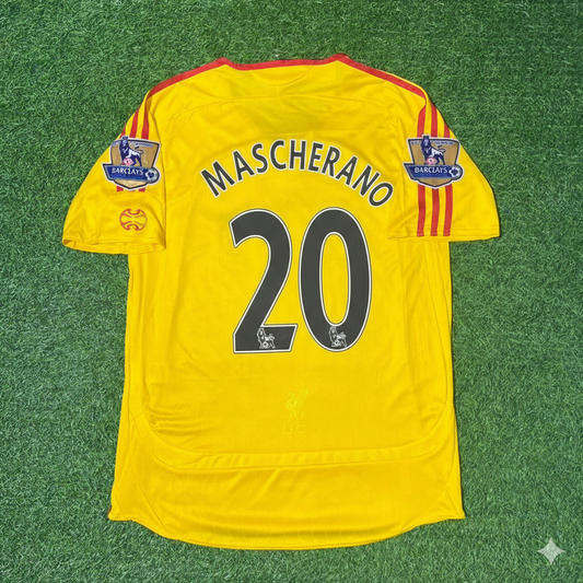 Javier Mascherano Liverpool 2006/2007 Yellow Retro Football Jersey Kit