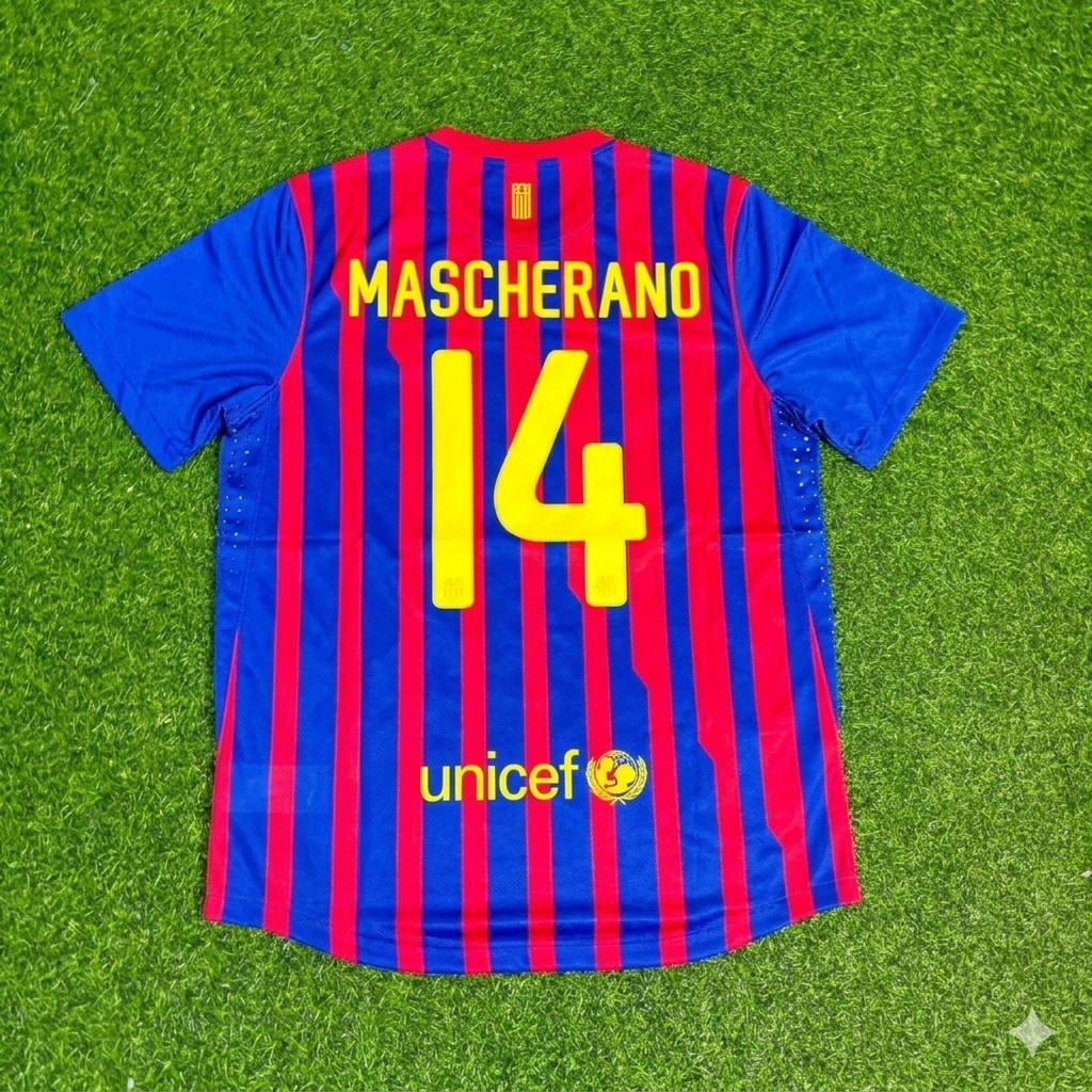 Javier Mascherano Barcelona 2011/2012 Retro Home Football Jersey