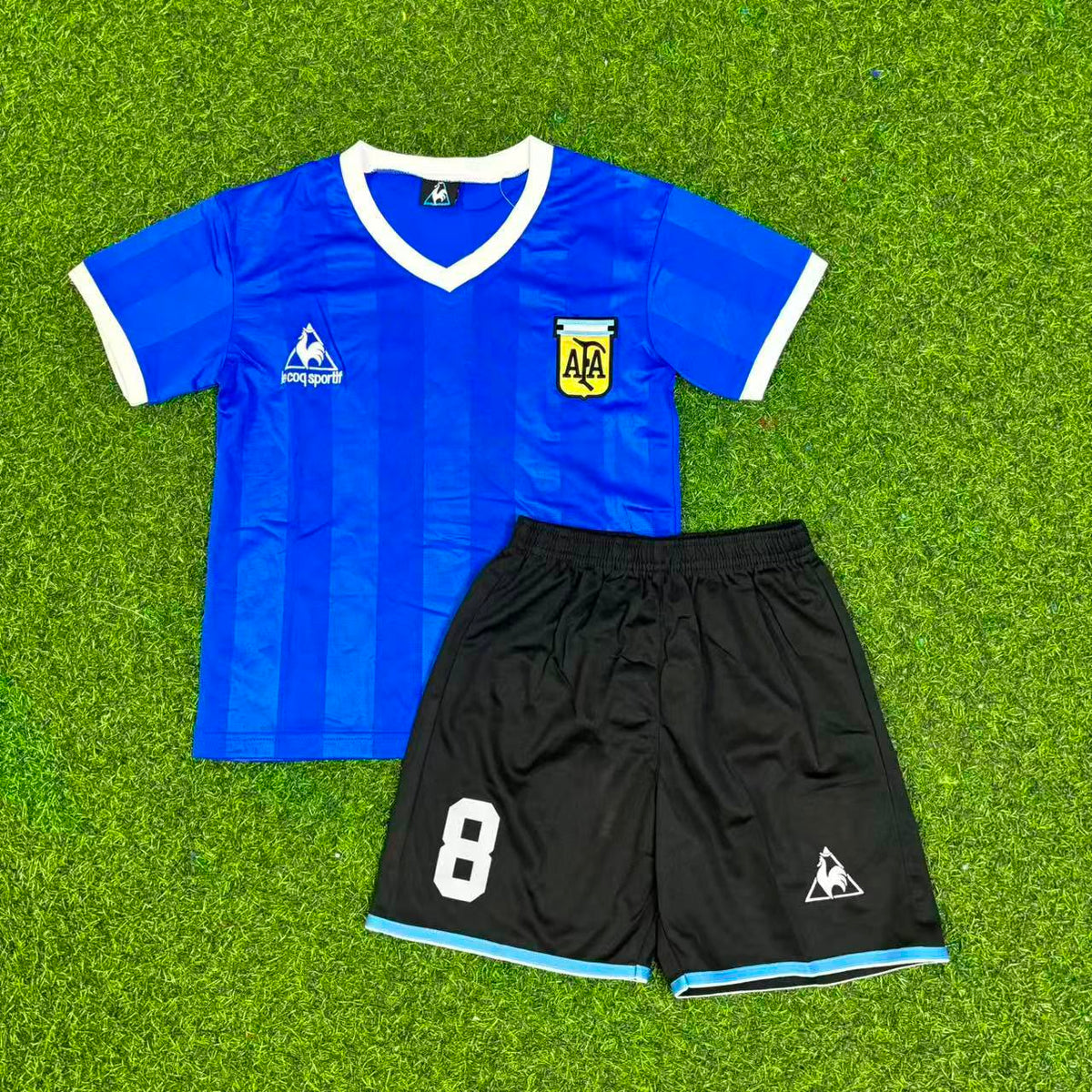 Javier Zanetti 8- Argentina Blue Kids Retro Football Jersey Kit