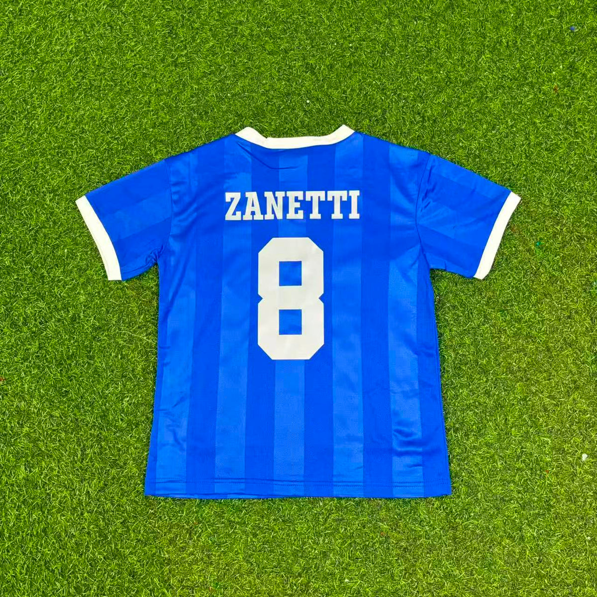 Javier Zanetti 8- Argentina Blue Kids Retro Football Jersey Kit