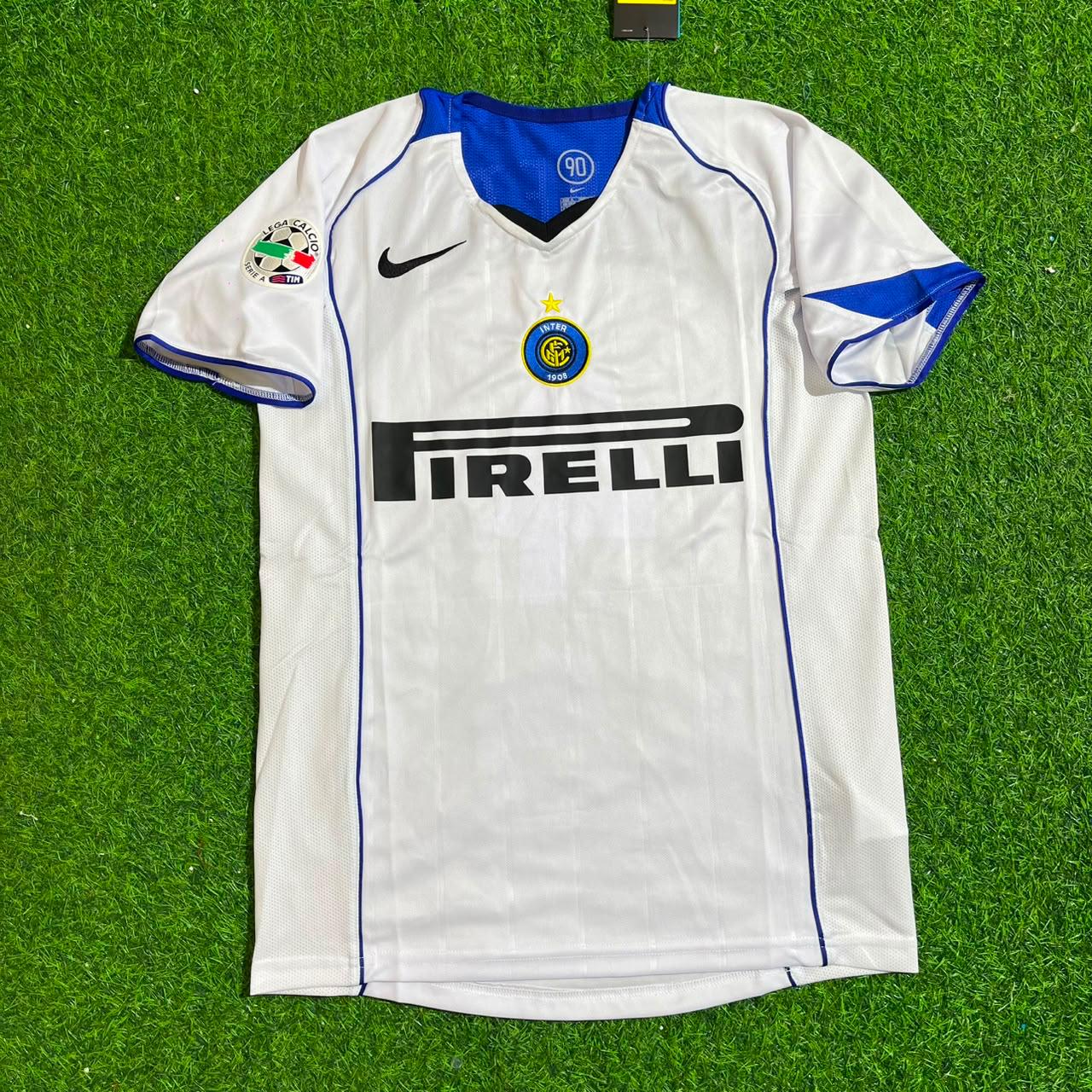 Javier Zanetti Inter Milan 2004-2005 Retro White Football Jersey