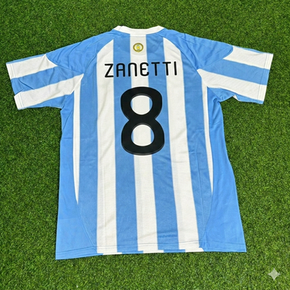 Javier Zanetti 8 – Argentinien Retro-Trikot der Weltmeisterschaft 2010