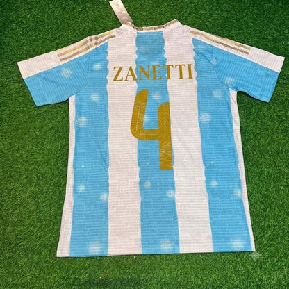 Javier Zanetti Argentina Commerative Anniversary Football Jersey Trikot Maillot
