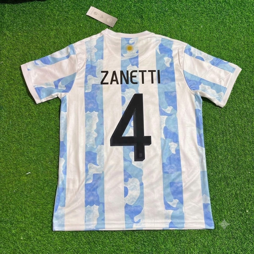 Javier Zanetti - Argentina Retro Kit Jersey Trikot Maillot Soccer Shirt