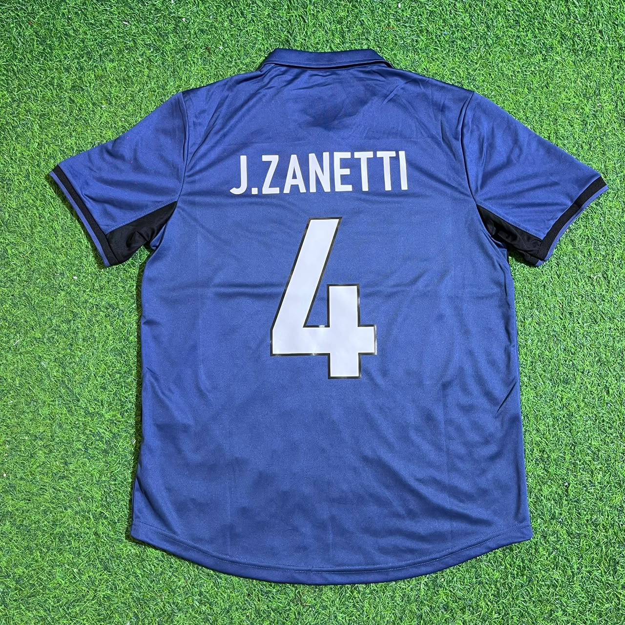 Javier Zanetti #4 Inter Milan 1998-1999 Home Retro Football Jersey