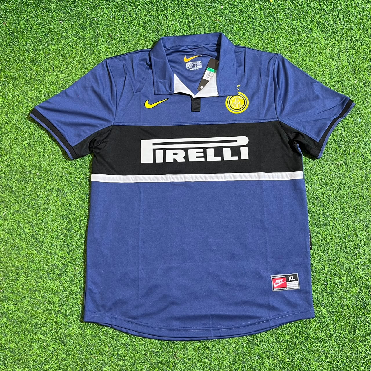 Javier Zanetti #4 Inter Milan 1998-1999 Home Retro Football Jersey