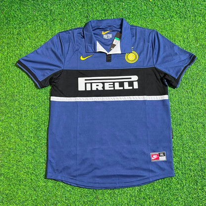 Javier Zanetti #4 Inter Milan 1998-1999 Home Retro Football Jersey