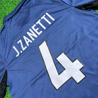 Javier Zanetti #4 Inter Milan 1998-1999 Home Retro Football Jersey