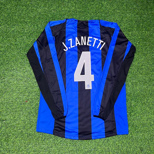 Javier Zanetti Inter Milan 2004-05 Retro Football Jersey Kit