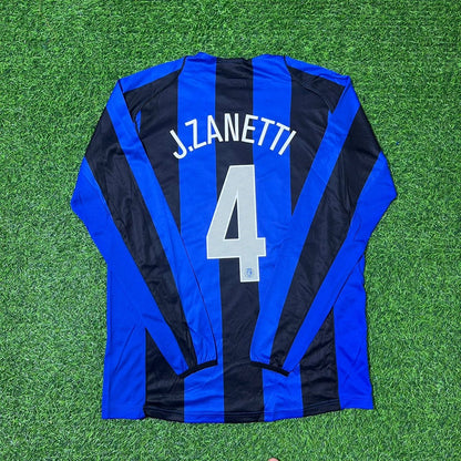 Maillot de football rétro Javier Zanetti Inter Milan 2004-05