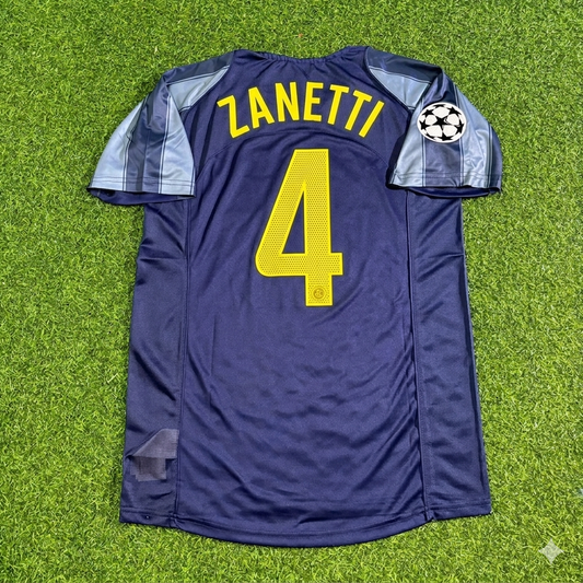 Javier Zanetti #4 Inter Milan 2004-05 Retro Football Jersey Kit