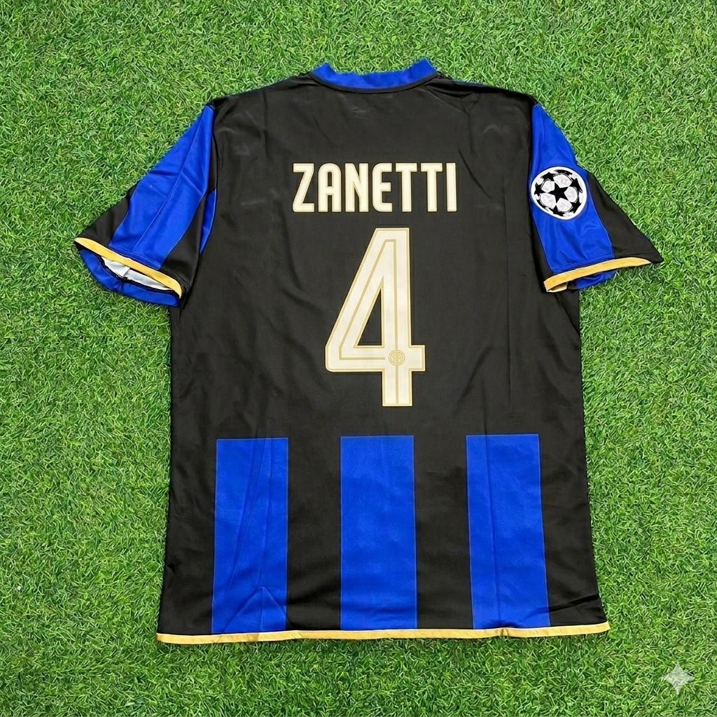 Javier Zanetti #4 Inter Milan 2008-09 Retro Football Jersey Kit
