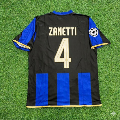 Javier Zanetti #4 Inter Milan 2008-09 Retro Football Jersey Kit